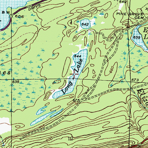 Topographic Map of Long Lake, MI
