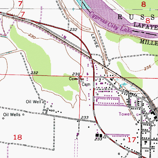 Topographic Map of Garland High School, AR