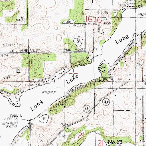 Topographic Map of Long Lake, MI