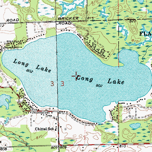 Topographic Map of Long Lake, MI