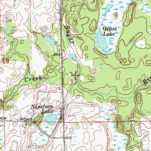 Topographic Map of Long Lake Creek, MI