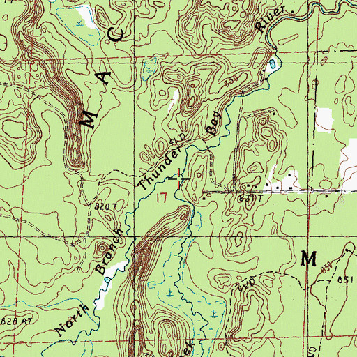Topographic Map of Long Lake Creek, MI