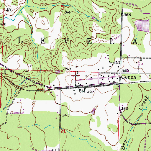 Topographic Map of Genoa Baptist Church, AR