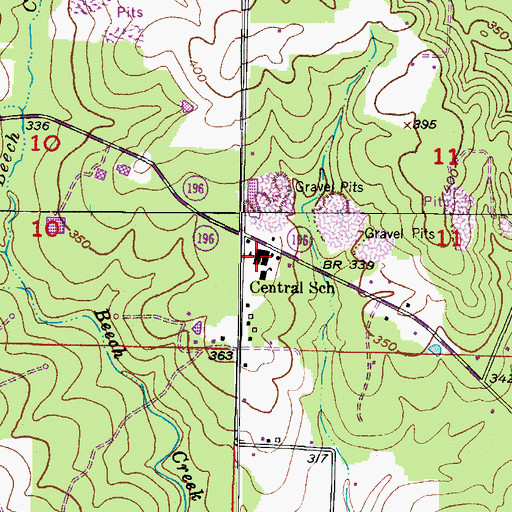 Topographic Map of Genoa Central High School, AR