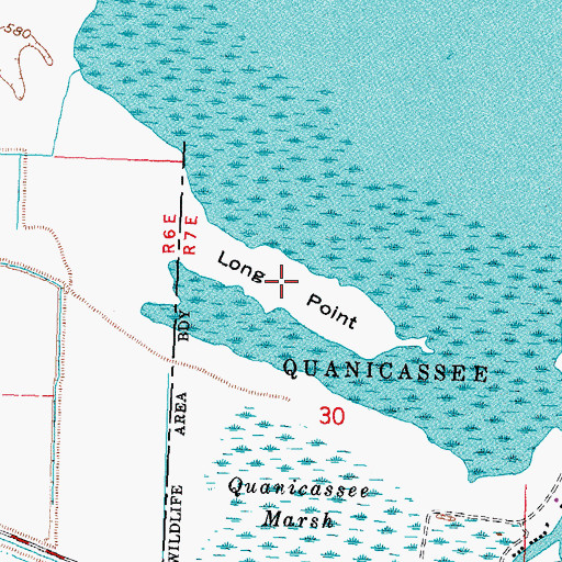 Topographic Map of Long Point, MI