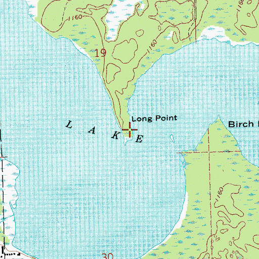 Topographic Map of Long Point, MI