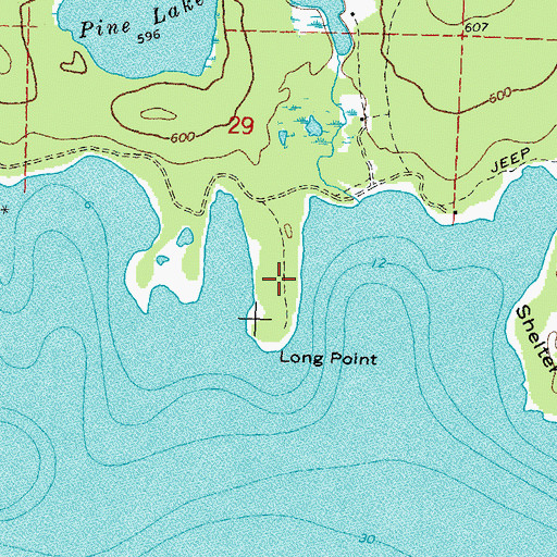 Topographic Map of Long Point, MI