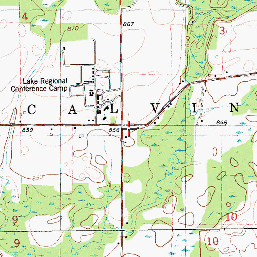 Topographic Map of Long School, MI