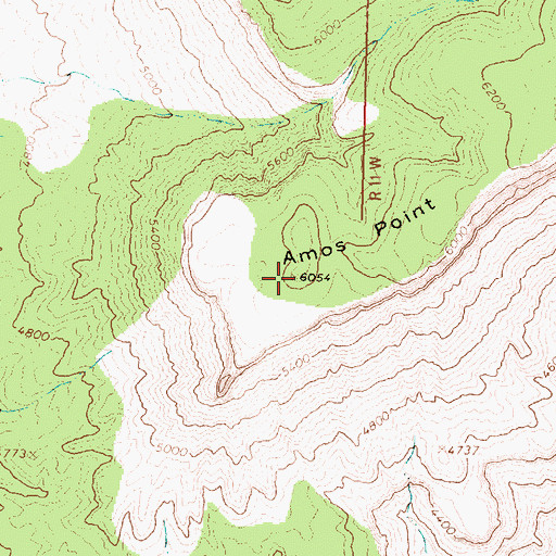 Topographic Map of Amos Point, AZ