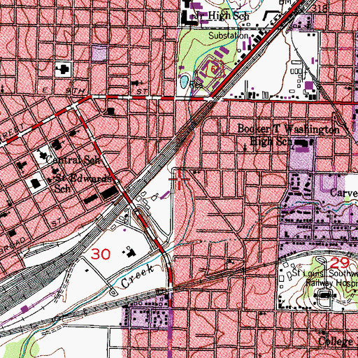 Topographic Map of George Williams Park, AR