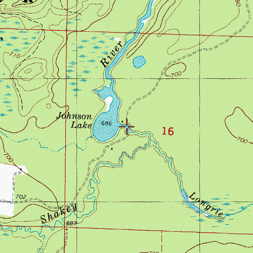 Topographic Map of Longrie Creek, MI