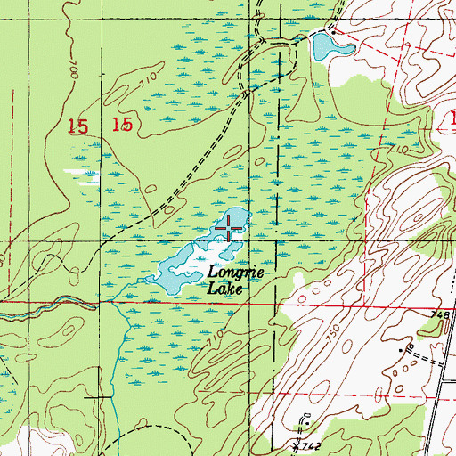 Topographic Map of Longrie Lake, MI