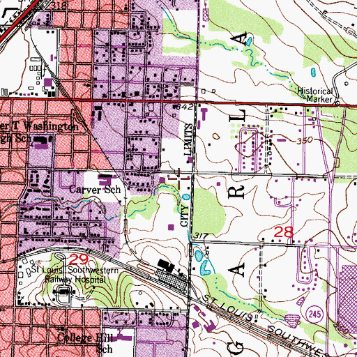 Topographic Map of Ingraham Park, AR