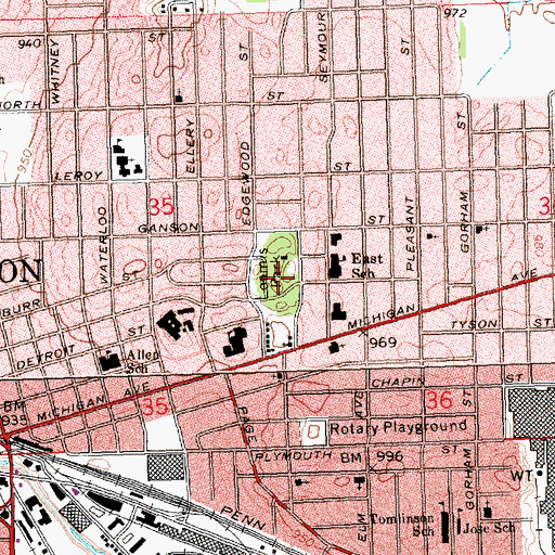 Topographic Map of Loomis Park, MI