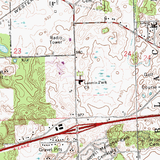 Topographic Map of Loomis Park Church, MI