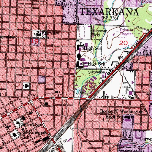 Topographic Map of Jefferson Park, AR