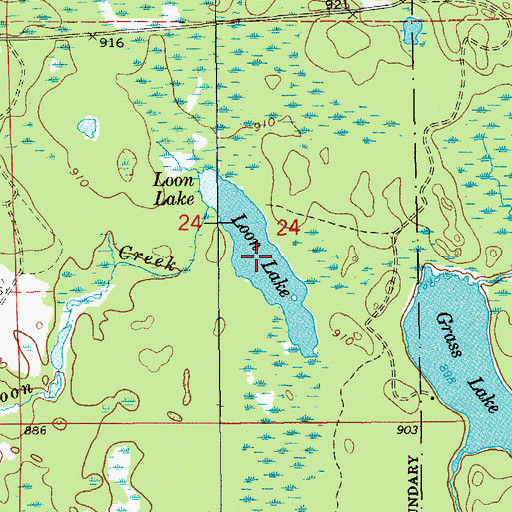 Topographic Map of Loon Lake, MI