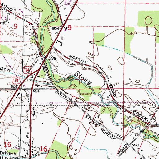 Topographic Map of Loranger Drain, MI