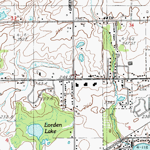 Topographic Map of Lorden School, MI