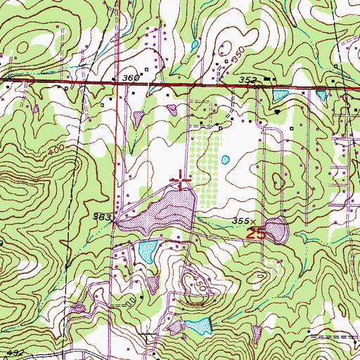 Topographic Map of Lakewood Estates, AR