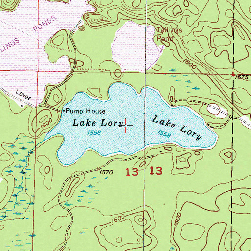 Topographic Map of Lake Lory, MI