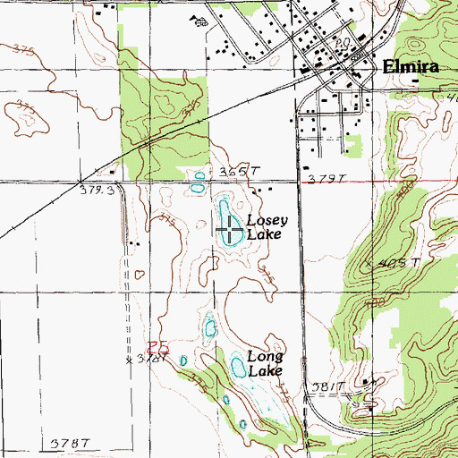 Topographic Map of Losey Lake, MI