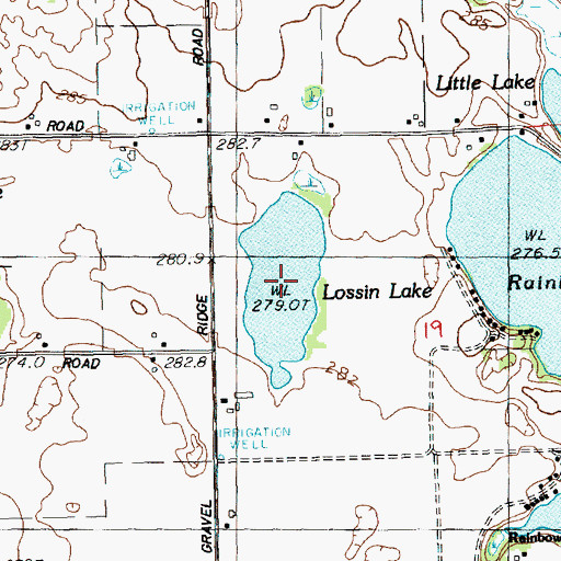 Topographic Map of Lossin Lake, MI