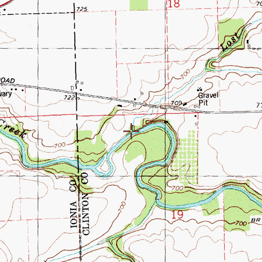 Topographic Map of Lost Creek, MI