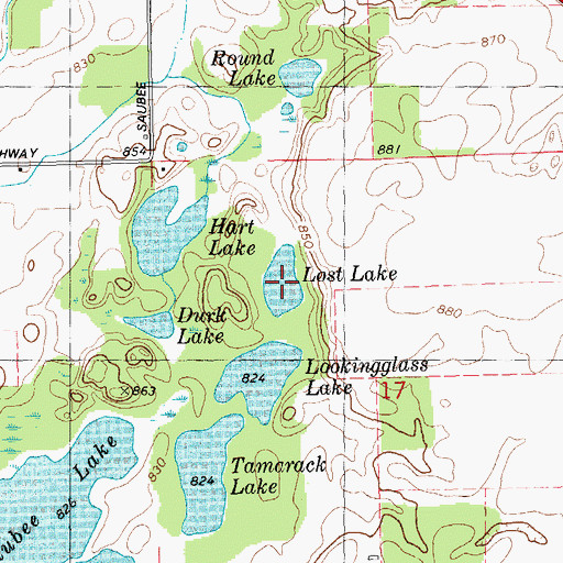 Topographic Map of Lost Lake, MI