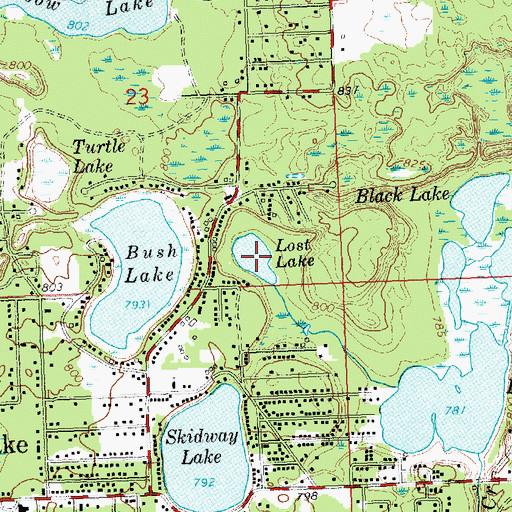 Topographic Map of Lost Lake, MI
