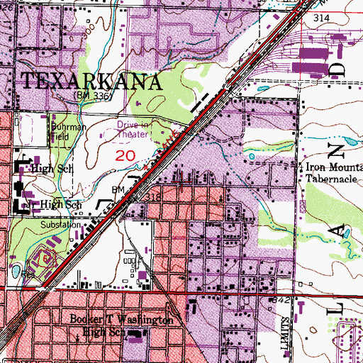 Topographic Map of Lonoke Baptist Church, AR