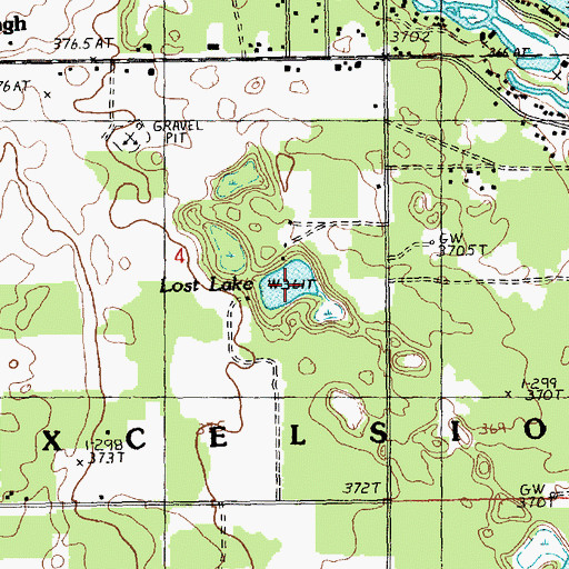 Topographic Map of Lost Lake, MI