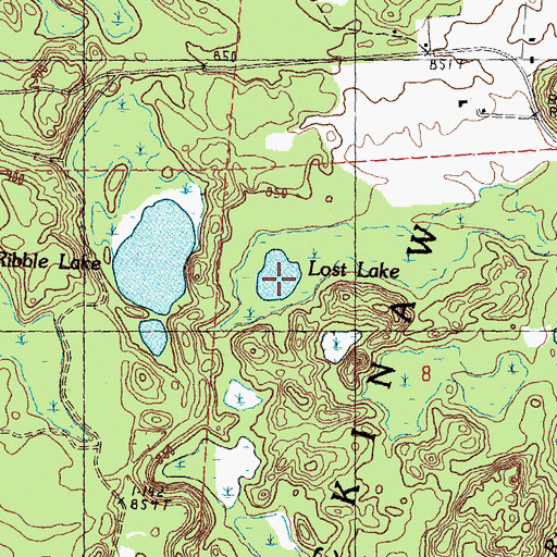 Topographic Map of Lost Lake, MI