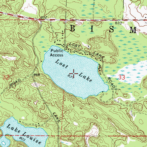 Topographic Map of Lost Lake, MI