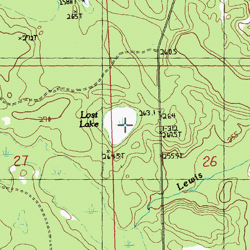Topographic Map of Lost Lake, MI