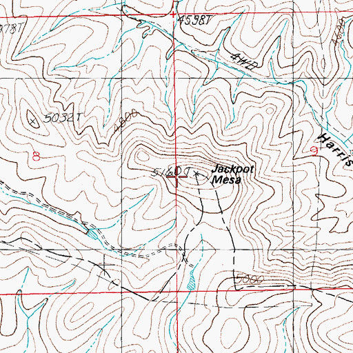 Topographic Map of Jackpot Mesa, AZ