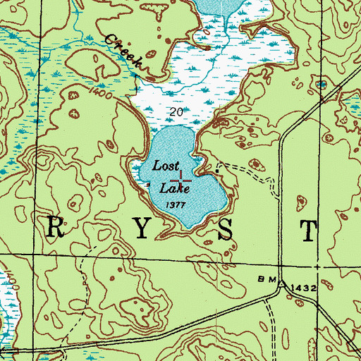 Topographic Map of Lost Lake, MI