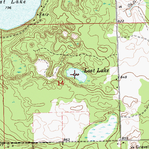 Topographic Map of Lost Lake, MI
