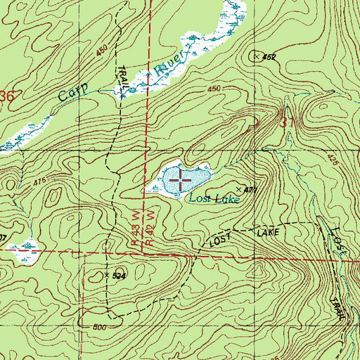 Topographic Map of Lost Lake, MI