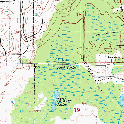 Topographic Map of Lost Lake, MI