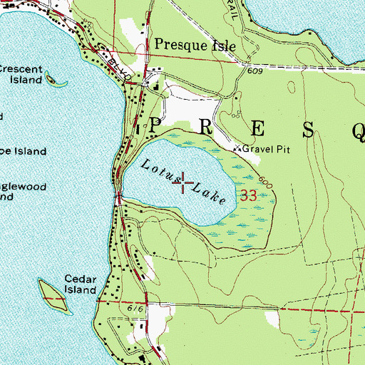 Topographic Map of Lotus Lake, MI