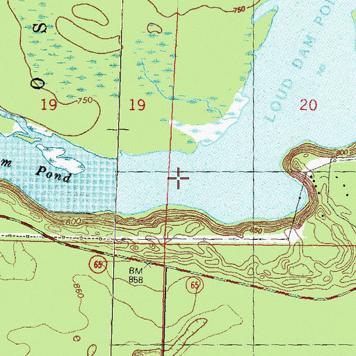 Topographic Map of Loud Dam Pond, MI
