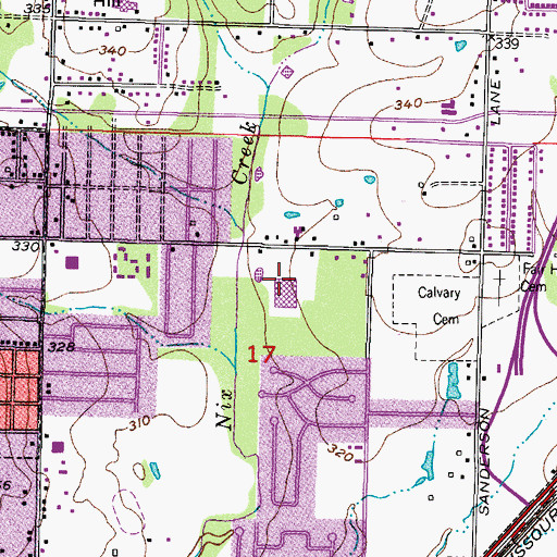 Topographic Map of North Heights Junior High School, AR