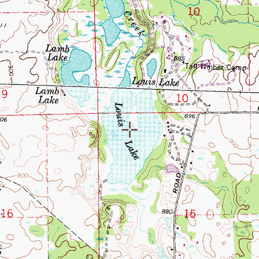 Topographic Map of Louise Lake, MI