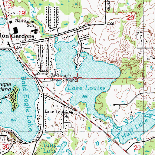 Topographic Map of Lake Louise, MI
