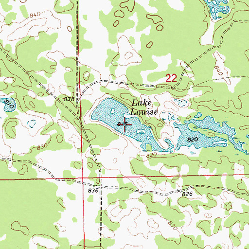 Topographic Map of Lake Louise, MI
