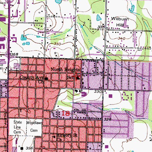 Topographic Map of North Heights Neighborhood Center, AR