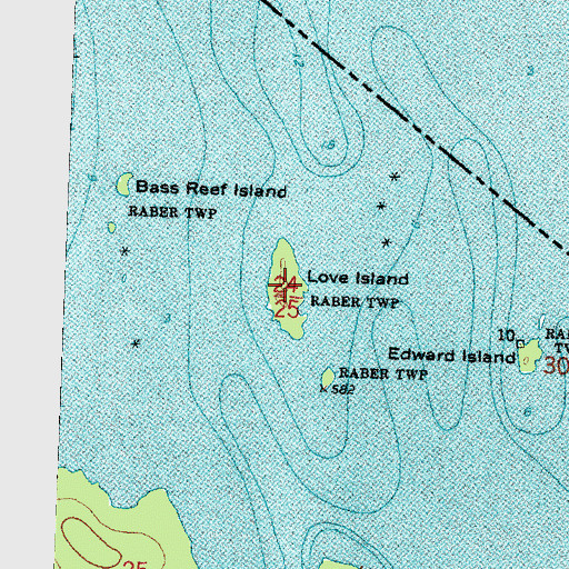 Topographic Map of Love Island, MI