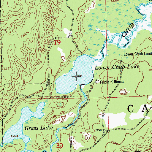 Topographic Map of Lower Chub Lake, MI