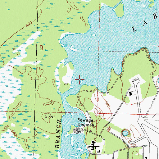 Topographic Map of Lower South Branch Thunder Bay River, MI